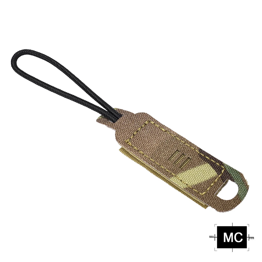 Tactical Zipper Pulls Hook and Loop Backpack Tab Handle Cord Molle 500D Nylon Laser Cut Hunting Bag Accessories