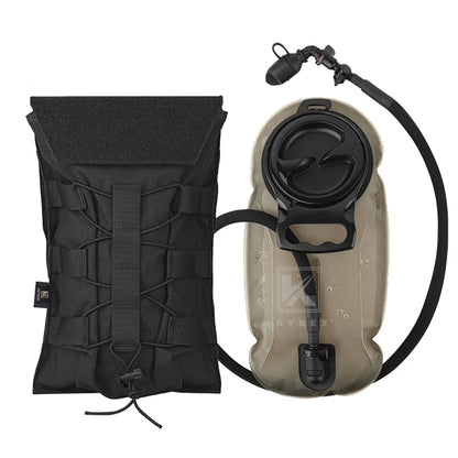 KRYDEX Tactical 50 oz Hydration Carrier Pack MOLLE Pouch Modular 1.5L Water Bladder Bags Outdoor Hiking Camping Accessories