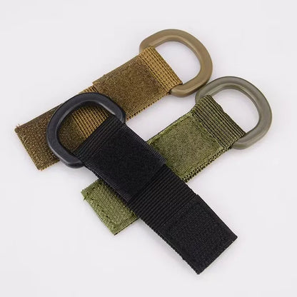 New Tactical Multifunction Nylon Molle Webbing Belt D-Ring Carabiner Magic Tape Hanging Keychain Backpack Hook Molle Buckle