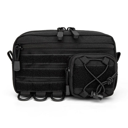 Tactical EDC Molle Waist Bag Utility Belt Pouch with D Ring Patch Panel and Bungee Cord for Hunting Camping Hiking Outdoor Sport