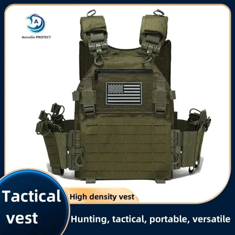 New Combat Vest 6094 Quick Release Lightweight Laser Cut Tactical Vest Black Gear Carry Hunting Tactical Vests