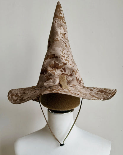 Tactical Camouflage Magic Hat Airsoft Wide-Brimmed Sun Hat Men's Outdoor Sports Boonie Camo Hat CS Halloween Cosplay Equipment