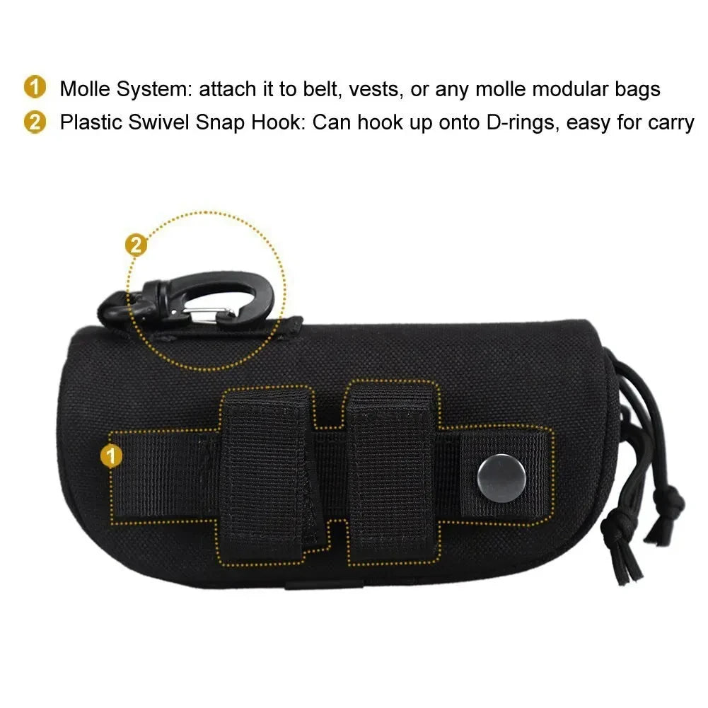 Outdoor Hunting Sunglasses Case Molle Durable Goggles Tactical Bag Sunglasses Storage Case Nylon Hard Glasses