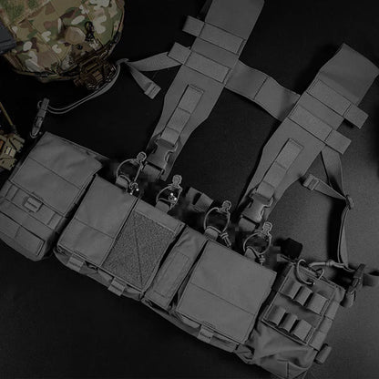 Uw Tactical Patrol Chest Hanging Hunting Vest Patrol Bag with 8 Internal Function Expansion Storage for Wireless Magazine Bag