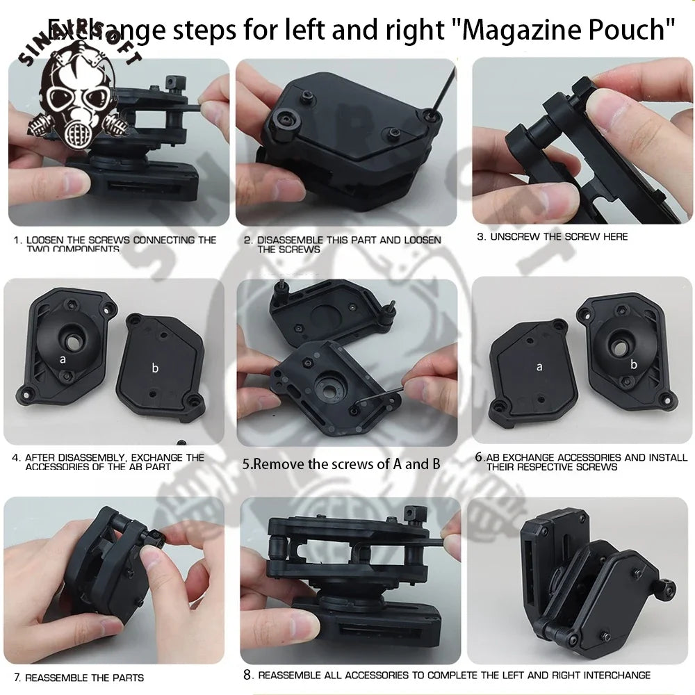 IPSC USPSA Shooting 1.5" Belt + 4 Pcs Multi-Angle High Speed Pistol Magazine Mag Pouch Handgun Holder Holster