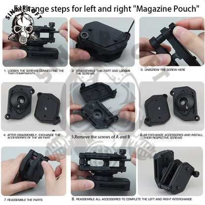 IPSC USPSA Shooting 1.5" Belt + 4 Pcs Multi-Angle High Speed Pistol Magazine Mag Pouch Handgun Holder Holster