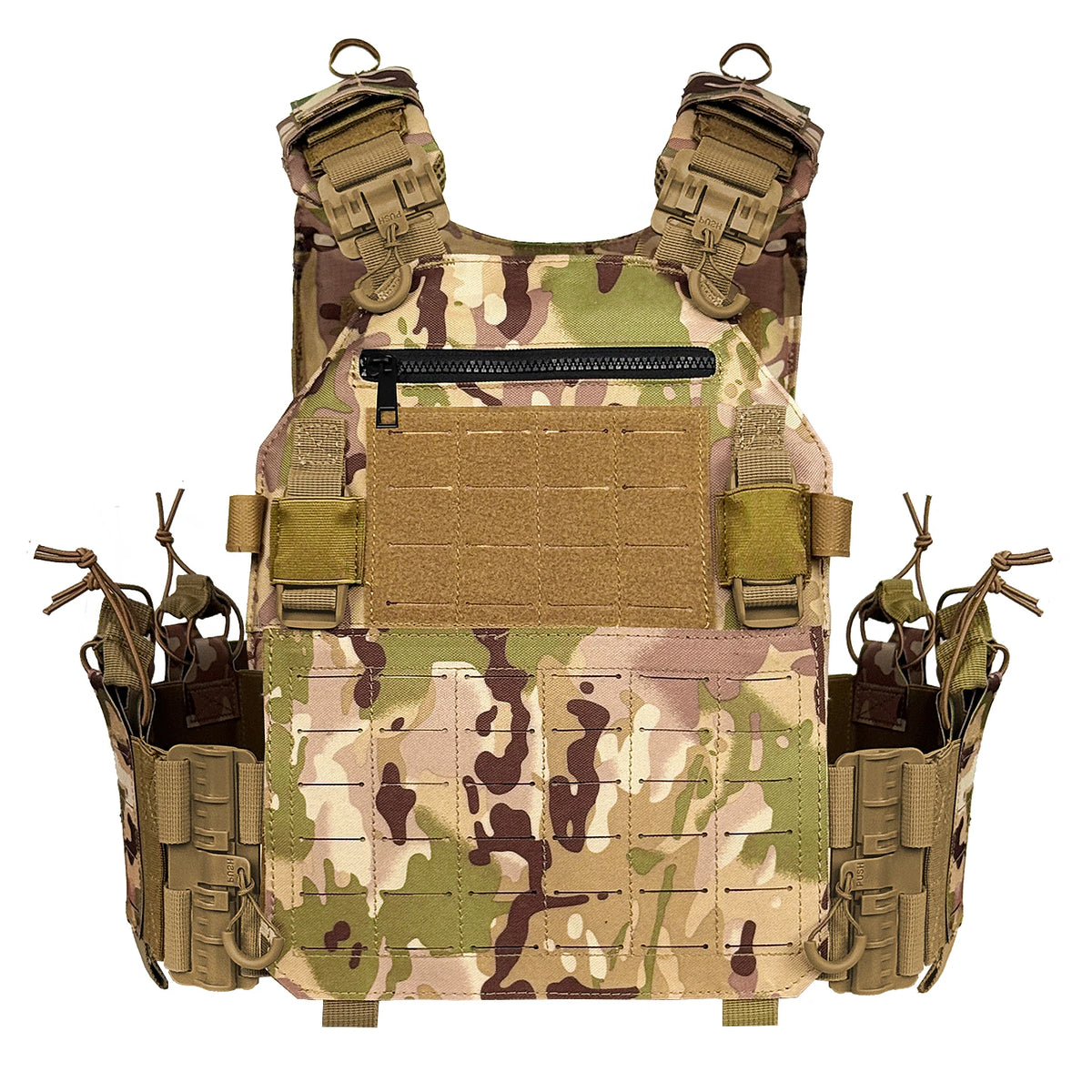 Outdoor multifunctional laser MOLLE hunting vest, breathable and detachable, with multiple equipment bags for reassembly