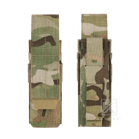 KRYDEX Tactical Flashlight Holster Pouch Low Profile Modular Multi-Function Tool Bag MOLLE PALS + Belt System