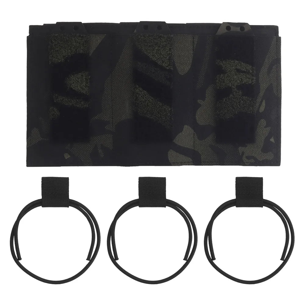 SP Elastic Single Triple Molle Mag Holster Compatible with AR 5.56 Magazine Vest Airsoft Front Panel Expansion Second Layer Bag