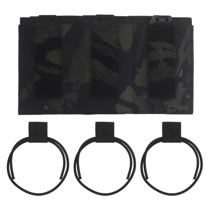 SP Elastic Single Triple Molle Mag Holster Compatible with AR 5.56 Magazine Vest Airsoft Front Panel Expansion Second Layer Bag