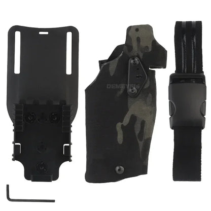 Airsoft Tactical Holster for G17 Gen4 19 with X300 X300U Light Quick Release Pistol Case with Strap Shooting Accessories