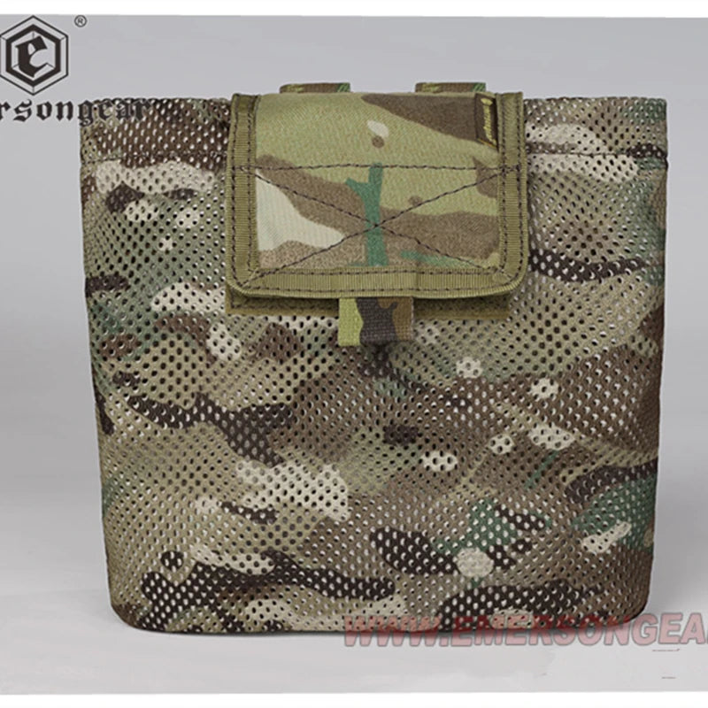 Airsoft Molle Dump Pouch Outdoor Roll-Up Drawstring Magazine Utility Folding Waist Bag Mesh Foldable Sport Hunting EDC Pocket