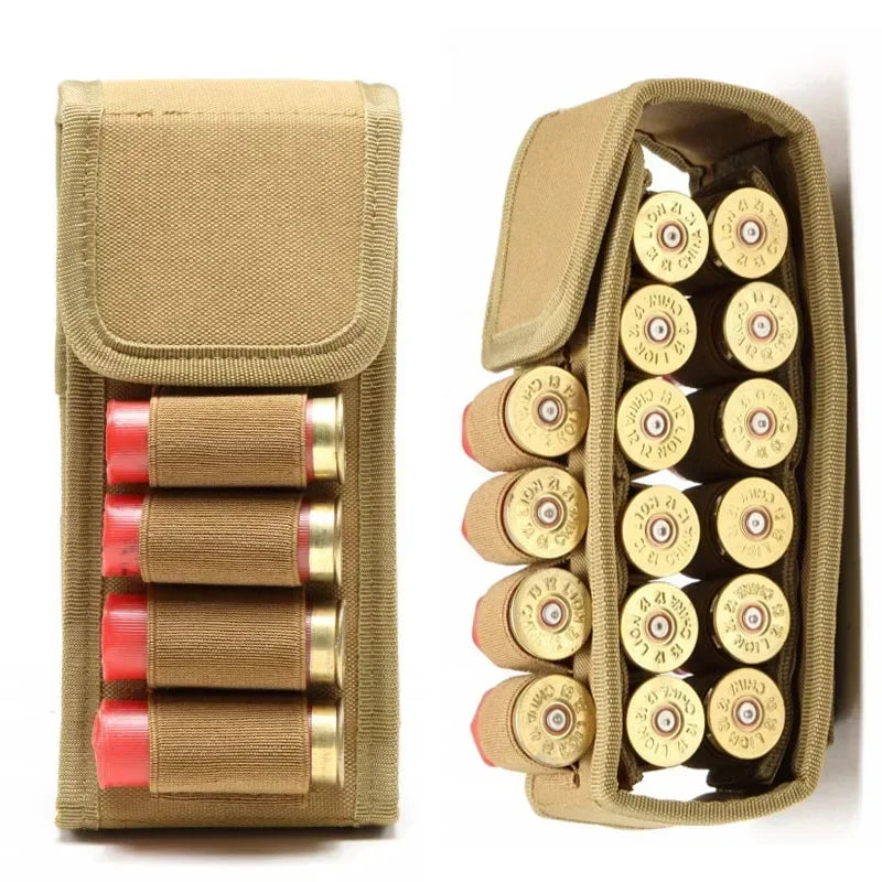 16 round Molle magazine pouches, 12-gauge shotgun ammo bag, magazine ammo carrier, rifle shell hunting accessories