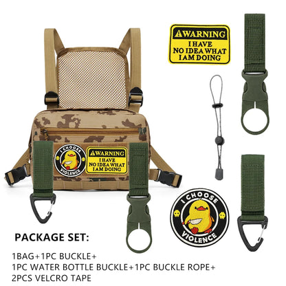 Outdoor Sports Chest Bag Motorcycle Bicycle Cycling Bag , Lightweight Molle Tactical Chest Bag for Running Hiking Fishing Travel
