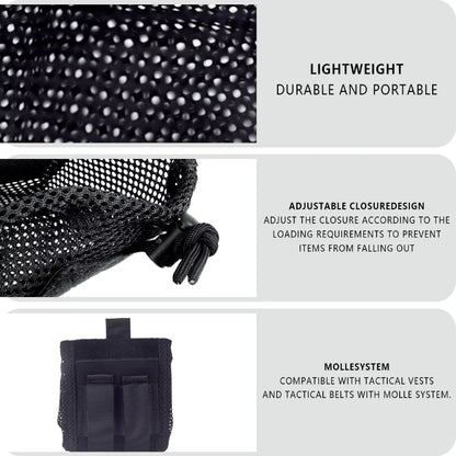 New Roll-Up Mag Mesh Dump Pouch Magazine Mini Foldable Net Pocket EDC Tactical Outdoor Sport Hunting Bags 500D