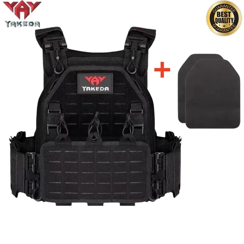 YAKEDA Tactical Vest 6094 Fast detachable light laser cut outdoor hunting black gear carry vest of high quality
