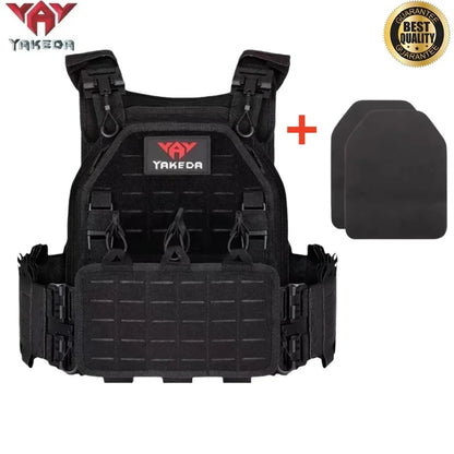 YAKEDA Tactical Vest 6094 Fast detachable light laser cut outdoor hunting black gear carry vest of high quality
