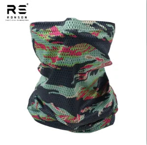Tactical Camouflage Lightweight Mesh Fabric Sunscreen Mask Scarf Outdoor Sports Breathable Riding Sun Protection Quick Dry