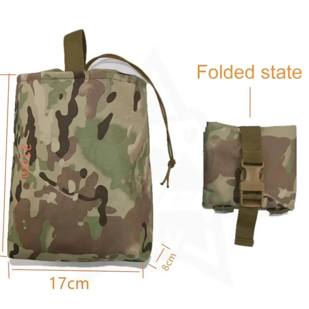Molle Foldable Magazine Pouch Waist Bag for Airsoft Outdoor Hiking Hunting EDC Drop Dump Mag Holster