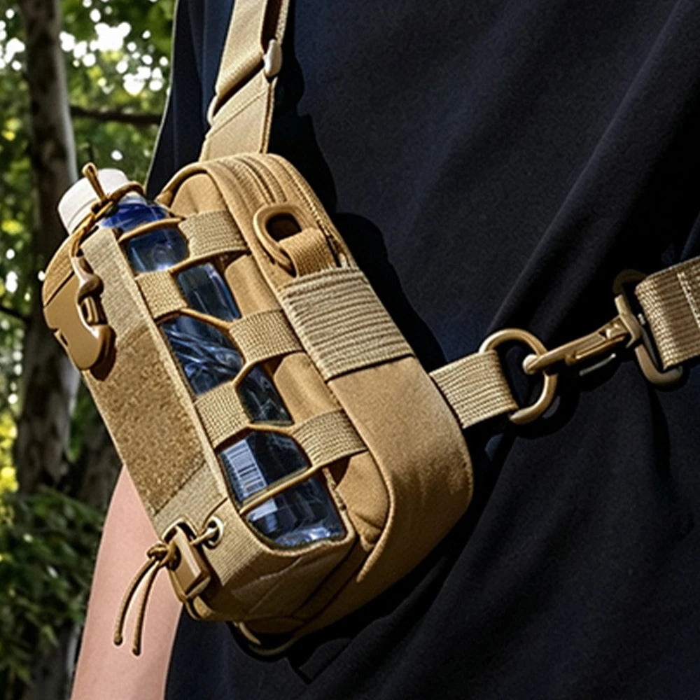 Multifunctional waist bag, shoulder bag, outdoor phone crossbody bag, chest bag, camping cycling water bottle bag