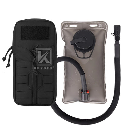 KRYDEX Tactical 1L Hydration Bladder Pouch MOLLE Hydra Carrier Pack 34oz Water Bag Outdoor Hiking Travel Accessories