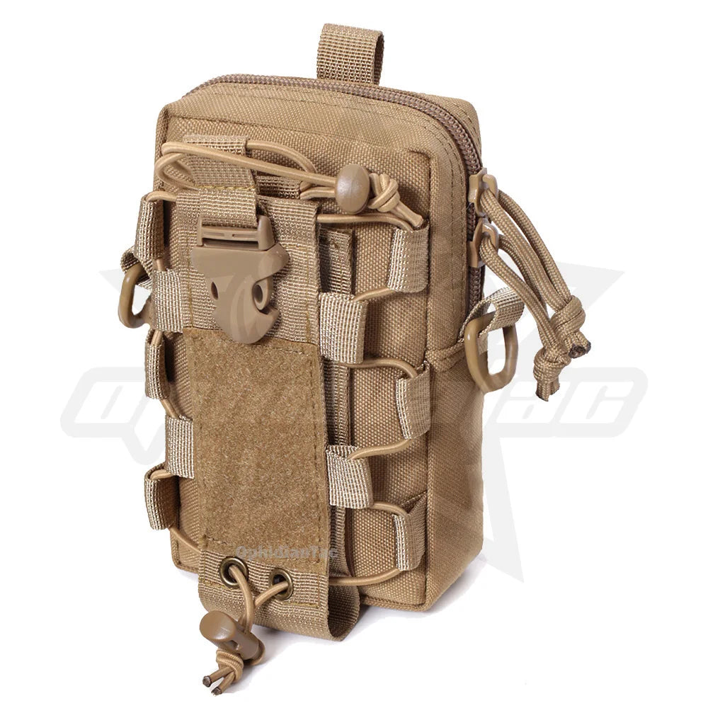 Molle system water bottle bag outdoor sports mobile phone holder camping hiking organizer waist bag