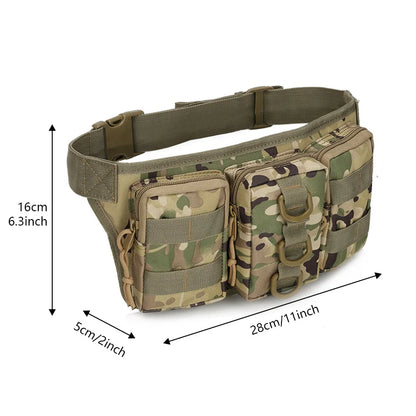 Triple small waist bag outdoor training camouflage waist bag training small waterproof mountaineering cycling bag