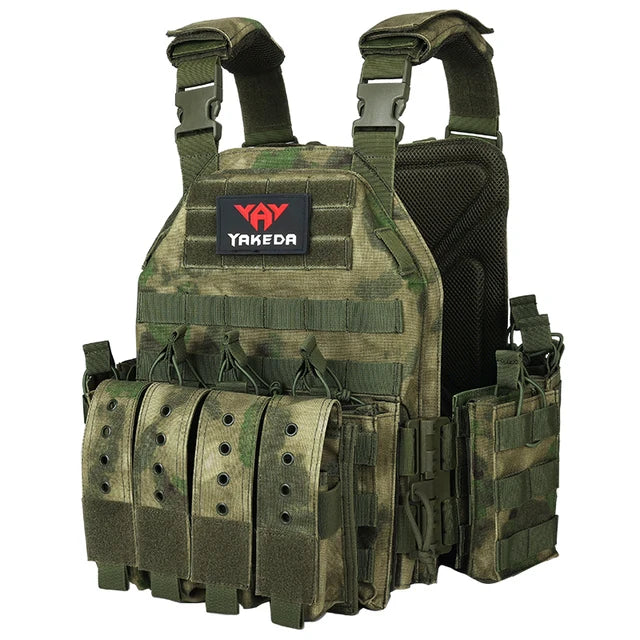 YAKEDA 1000D Nylon Plate Carrier Tactical Vest Outdoor Hunting Protective Adjustable MODULAR Vest for Airsoft Combat Accessories