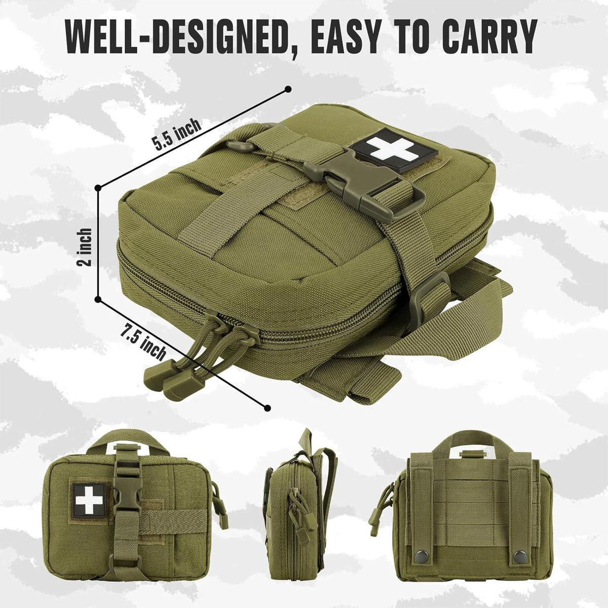 Tactical EMT Pouch, Upgrade Tear-Away First Aid Kit Tactical Small Belt First Aid Pouch Molle Medical Pouches for Travel,Outdoor