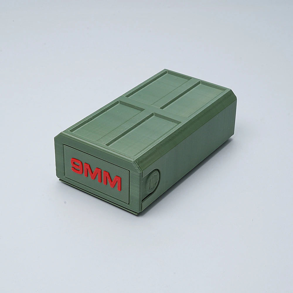 9mm pull-out ammo storage box; 50-round bullet ammo box storage case for shooting, hunting, firearm accessories, maintenance and