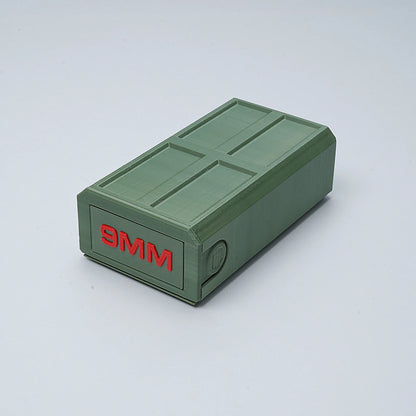 9mm pull-out ammo storage box; 50-round bullet ammo box storage case for shooting, hunting, firearm accessories, maintenance and
