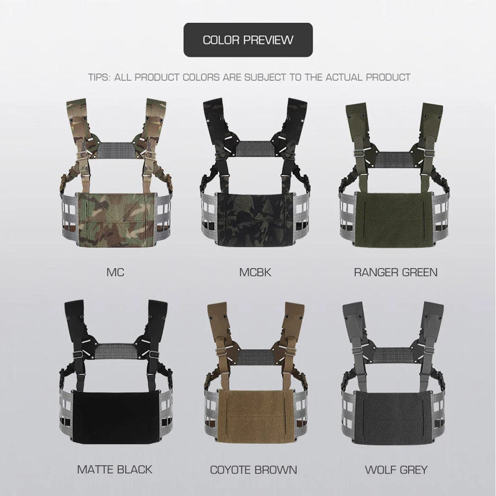 Ferro Style Tactical Chest Rig Wide V2 2nd Gen Lightweight Chesty Rig Hunting Vest Gear Extended Front Flaps Plate Carrier Adapt