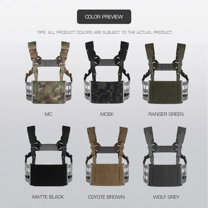 Ferro Style Tactical Chest Rig Wide V2 2nd Gen Lightweight Chesty Rig Hunting Vest Gear Extended Front Flaps Plate Carrier Adapt