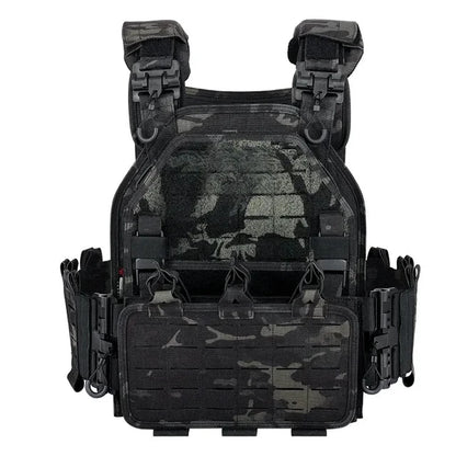 Tactical Vest 6094 Fast detachable light laser cut outdoor hunting black gear carry vest of high quality