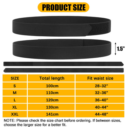 KRYDEX Tactical Buckleless 1.5" Duty Belt, No-Scratch Nylon Belt with Hook & Loop Closure for Work Travel Mechanic Driver