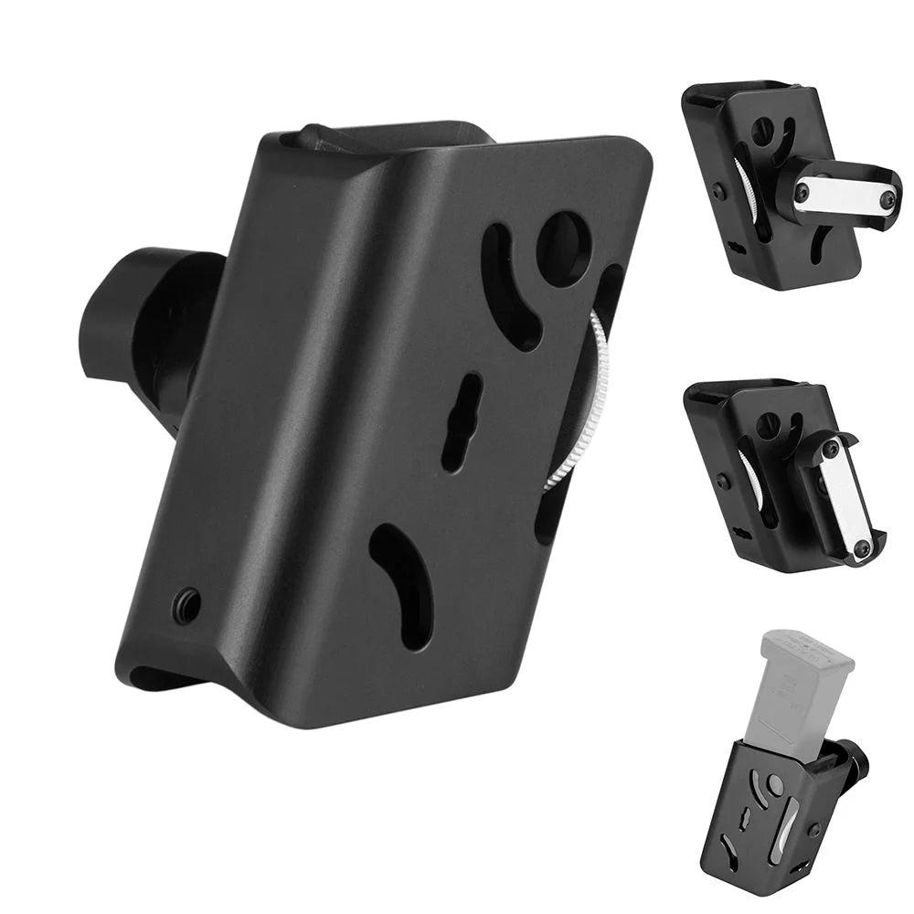 IPSC Aluminum Magazine Pouch, CNC Machined, 360° Multi-Angle Adjustable Quick-Draw Holster for Glock,1911, Hi-Capa & More Pistol
