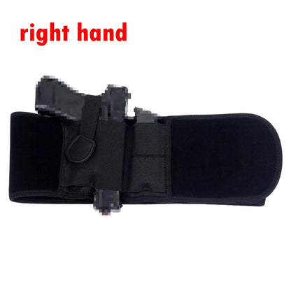 Left / Right Hand Concealed Carry Belly Band Gun Holster for G19, 17, 42, 43, P238, Ruger LCP