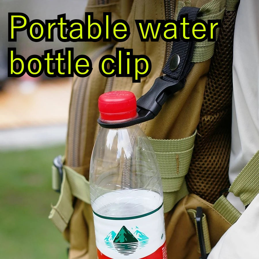 2Pcs Tactical Nylon Water Bottle Holder Multifunctional Carabiner Portable Bottle Clip Outdoor Camping Accessory