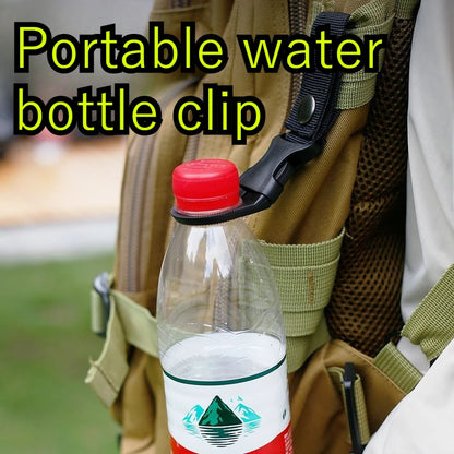 2Pcs Tactical Nylon Water Bottle Holder Multifunctional Carabiner Portable Bottle Clip Outdoor Camping Accessory