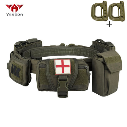 YAKEDA modular detachable recombination belt with quick release buckle waist belt MOLLE expansion gift D-shaped buckle