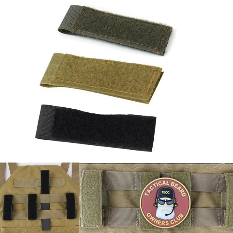Tactical MOLLE Adapter ID Patches Panel - Hook & Loop Converter Ribbon Strip for Vest, Backpack (Outdoor Accessories)