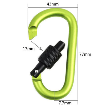 5pcs Carabiner With Lock Set Aluminium Alloy Tourist Hooks Fishing Carbin Buckle Caribiner Clip Key Holder Keychain Camping Tool