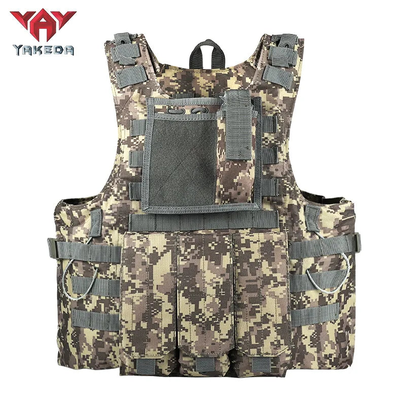 YAKEDA Molle Airsoft Vest Tactical Vest Plate Carrier Fishing Hunting Paintball Vest Armor Vest