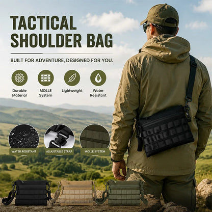 Tactical MOLLE Crossbody Bag Portable 600D Nylon Chest Bag Outdoor EDC Shoulder Bag for Daily Commute Outdoor Hiking