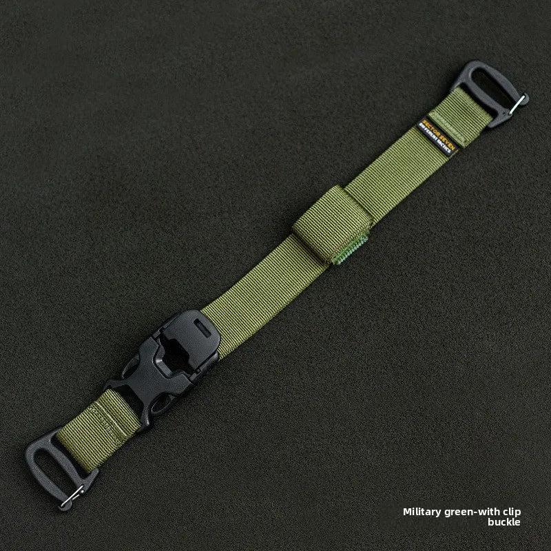 MOLLE Compression Straps with Buckle Clips, Reinforced Tie-Down for Sleeping Bags & Camera Mounts, for Tactical Backpacks.