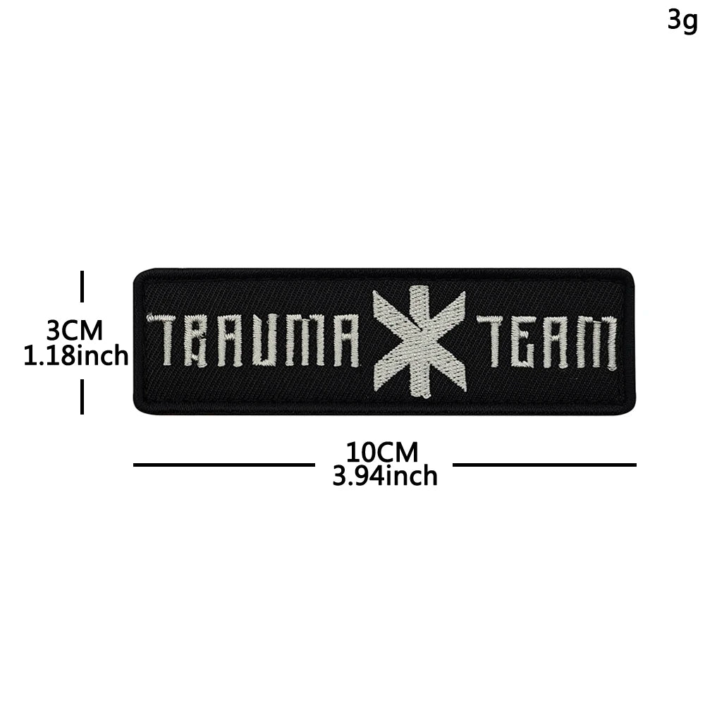Trauma Team Embroidered Rescue Patches Arasaka Fabric Accessories Patches With Hook&Loop For Jacket Shoulder DIY Sew-on