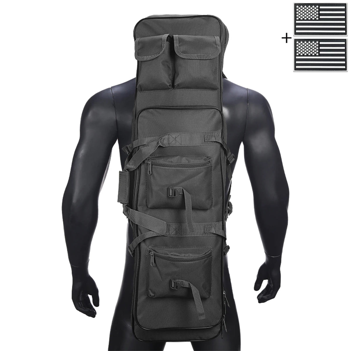 Outdoor hunting long equipment backpack multifunctional storage bag, adjustable shoulder straps, multiple storage pockets
