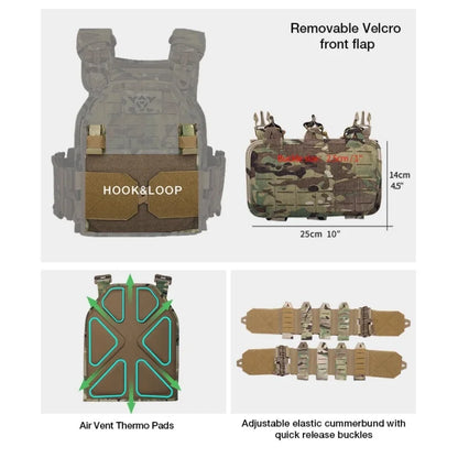 YAKEDA Tactical Vest 6094 Fast Detachable Light Laser Cut Outdoor Hunting Black Gear Carry Vest of High Quality 1000D