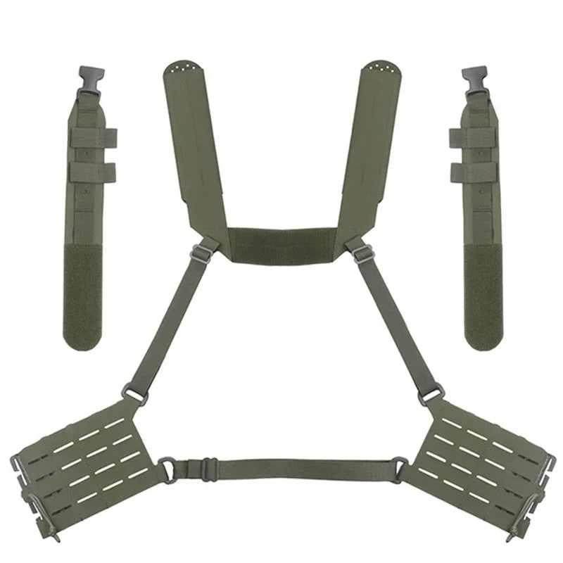 Tactical ARC Chest Rig Kit MOLLE System Placard V3 Front Flap Mag Pouch Installed On Vest with Quick Release Clasp Mount