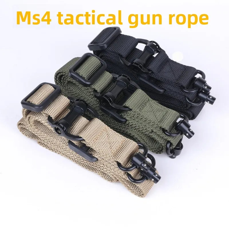 MS4 Tactical Rifle Sling With QD Base 1 Or 2 Point Adjustable Safety Strap Outdoor Military Shooting Hunting Carry Accessory
